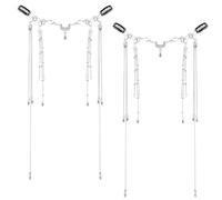 2 PCS Goddess Head Chain Silver Crystal Tassel Headband Sparkly Elf Princess Headpiece Retro Long Tassel Hairhoop Party Costume Wedding Bride Bridesmaids Elegant Hair Accessories for Women Girls