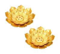 2 Pcs Gold Alloy Lotus Incense Holders, Incense Stick Holders and 6 Incense Holes, with Detachable Ash Catcher for Home Office For Home, Office, Meditation and Aromatherapy