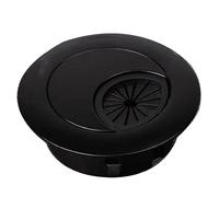 2 Pcs Gold and Plastic Desk Cable Grommet, 48-65mm Universal Wire Hole Cover with Brushed Finish for Office Computer Table(Black)