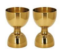 2 Pcs Gold Cocktail Measuring Jigger, Double Sided Stainless Steel Bell Cocktail Jigger 0.25/0.5/0.75/1/1.5/2oz Drink Shot Measure Jigger for Bartending, Shot Measuring Cup Bartender Jigge