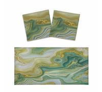 2 Pcs Gold Green Marble Liquid Fluorescent Light Covers for Ceiling Lights | 4x2 Feet Magnetic Classroom Office Ceiling Decor Home Drop