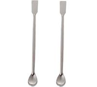 2 Pcs Gold Silver Melting Long Handle Stainless Steel Spoon Stirring Rod Spoon Melting Casting Refining Gold Silver Tool Multifunctional Coffee Beverage Stir Sticks Coffee Stirrers, Silver