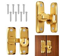 2 Pcs Gold Sliding Door Latch, Upgraded Thickened Aluminum Alloy Door Lock, Interior Snap Latch for Bathroom, Bedroom, Barn, or Window