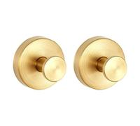 2 Pcs Gold Suction Hooks for Bathroom,No-Drill Shower Hooks,Strong & Secure Vacuum Suction Towel Holder,Reusable Tea Towel Holders,Screw in Metal Hooks for Bathroom,Kitchen & Walk-In Closet