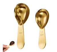 2 Pcs Golden Coffee Scoop for Ground Coffee, Tablespoon Measuring Spoons 15ml 30ml Stainless Steel Measuring Spoon Clear Scale, Suitable for Measuring Beans Tea Powder and Sugar