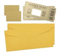 2 PCS Golden Ticket Scratch-off Cards with Envelopes, DIY Scratch Cards, Scratch Reveal Surprise Ticket for Writing Your Own for Birthday Valentine's Day Anniversary, Creative Gifts Raffle Tickets