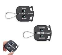 2 Pcs Golf Ball Counter, Golf Stroke Counter, Mini Golf Shot Clicker Counter, Golf Shot Counter, Golf Score Counter with Dial Reset Tool Key Chain for Different Kinds of Competitions and Games (black)