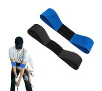 2 Pcs Golf Connection Band,Fabric Golf Swing Band Training Aids,for Arm Strength Grip Hand Elastic Wrist Accessories Armband Position Alignment Practice Analyzer for Beginners Men Women (Black,Blue)