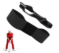 2 PCS Golf Grip Training Aid and Golf Swing Correcting Arm Band,Golf Training Equipment for Men Women,Professional Motion Posture Correction and Swings Mechanics (Black)