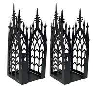 2 Pcs Gothic Cathedral Wall Sconces, Black Metal Wall Mount Candle Holder, Iron Wall Decor for Home Indoor Outdoor, 11.2 x 3.9 x 3.9 in