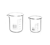 2 Pcs Graduated Borosilicate Glass Beaker 50ml 100ml Glass Measuring Beaker Set for Science Lab Kitchen