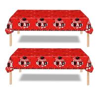 2 Pcs Graduation Party Tablecloths for the Class of 2026 - Red Congrats Grad Table Cloth Waterproof Plastic Table Cover for Class of 2026 Party Table Decoration,Graduation Party Supplies