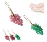 2 Pcs Grape Soap,Grape Soap on a Rope,Handmade Grapes Cluster Shaped Soaps,Cold Process Bath Soaps,Handmade Crystal Transparent Style, Suitable for Bathroom Sink (pink+green)