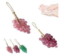 2 Pcs Grape Soap,Grape Soap on a Rope,Handmade Grapes Cluster Shaped Soaps,Cold Process Bath Soaps,Handmade Crystal Transparent Style, Suitable for Bathroom Sink (pink+purple)