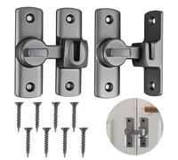 2 Pcs Gray Door Latch Made of Aluminum Alloy, Snap Latch Lock for Bathroom, Bedroom, Sliding Door, Window