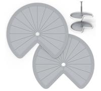 2 Pcs Gray Silicone Lazy Susan Shelf Liner,Circle Kitchen Liners,Non Adhesive Cabinet Liner,Non Slip Non Skid Fridge Mats Drawer Refrigerator Pantry Sink Cupboard Storage