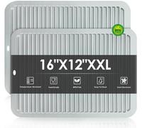 2 Pcs Gray Silicone Trivets 16"x12" Heat Resistant Trivets for Hot Pots and Pans Nonslip and Heat Resistant Hot Pads Silicone Square Trivet Mat Heat Resistant Mats for Countertop