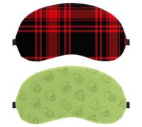 2 PCS Green Background Hand Drawn Fruits Pattern Sleep Mask, Light Blocking Sleeping Eye Mask for Women Men, Night Blindfold, Breathable Eye Mask Cover
