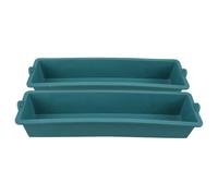 2 Pcs Green Plastic Poultry Feed Troughs for Sheep and Geese | Large capacity feeders that control portions and cut waste, suitable for farm use, 2-piece pack