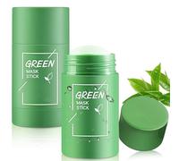2 Pcs Green Tea Mask Stick, Portable Cleansing Mask Stick with Green Tea Extract, Deep Pore Cleansing, Purifying Clay Mask Stick, Oil Control & Brightening for Men and Women