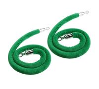2 Pcs Green Velvet Stanchion Rope with Silver Hooks, Crowd Control Barrier for Events, Queue Divider Line for Hotel, Party, Grand Opening - 1.2m/4ft/47in