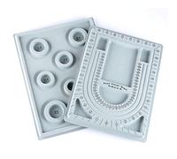 2 Pcs Grey Design Board Flocked Beads Board Jewelry Organizer Tray Hand Tool Plate