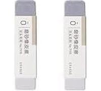 2-Pcs Grey Matte Ink Erasers - Pen-Style Design for Ballpoint and Fountain Pens, Frosted Non-Abrasive Office and School Supplies