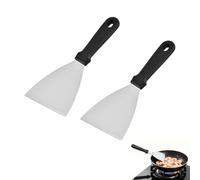 2 Pcs Griddle Scraper, Stainless Steel 9.2in Triangular Spatula, Food Scraper, Pizza Dough Scraper, Grill Scraper for Food Service/Cooking/Cleaning, Ideal for BBQ/Steak/Pizza/Cake