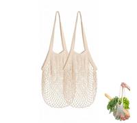 2 PCS Grocery String Bag,Net Bag,Cotton Mesh Bag,Reusable Mesh Produce bags,Shopping Bag,Washable Drawstring Net and Mesh Bags for Fruit,Vegetable and Grocery Storage,Eco-Friendly Tote and Handbag