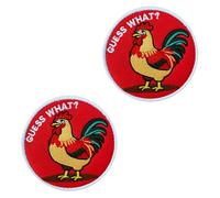 2 PCS Guess What? Funny Chicken Morale Patch Tactical Embroidered Meme Badge Hook and Loop Patch for Jacket Biker Pants Vests Coat Clothes Uniforms Hats Backpacks Bags Helmets