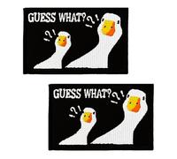 2 PCS Guess What? Funny Duck Morale Patch Tactical Embroidered Meme Badge Hook and Loop Patch for Jacket Biker Pants Vests Coat Clothes Uniforms Hats Backpacks Bags Helmets