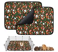 2 Pcs Guinea Pig Cage Liners, 23.6'' x 17.7'' Reusable Washable Guinea Pig Bedding, Waterproof Anti Slip Guinea Pig Pee Pads, Fast and Super Absorbent Pet Mat for Small Animals Cat Rabbit Chinchillas