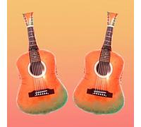 2 Pcs Guitar Balloons 35 Inch (Orange)