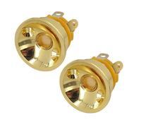 2 PCS Guitar Electro Socket Plate Holder for Tele Electric Guitar, Chrome Plated Metal Jack Mount Bushing, 30 x 26 mm, Compatible with Telecaster Style Guitars, Silver/Black/Gold