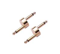 2 PCS Guitar Pedal Connector, 1/4 Inch Guitar Pedal Connector Z Type 6.3mm Pedals Coupler 2/4 Pack Pedal to Pedal Connector TS Copper Male Connector for Effect Pedalboard Space Saving Gold