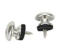 2 Pcs Guitar Strap Button Locks for Electric Guitar, Bass, Ukulele - Silver, Gold, Bronze Mushroom Head Locking Pins with Installation Sc(Silver)