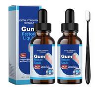 2 Pcs Gum Regrowth Drops Gum Repair for Receding Gums with 1 Flat-Head Toothbrush Natural Repair Drops for Receding Gums Treatment (30ml*2)