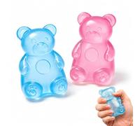 2 PCS Gummy Bear Squishy, Two Piece Set in Blue and Pink Colours, Gumdrop Squishy Design