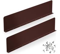 2 Pcs Gutter Valley Splash Guards Downspout Diverter Roof Rain Diverter Roofing Gutter Guards with 20 Pcs Matching Gutter Screws Rain Gutter Guards for Corner House, Brown (Straight Style)