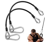 2 Pcs Gym Cable Extension with Carabiners, 26cm(10") Fitness Rope Attachments Heavy Duty Replacement Cables Compatible with Bowflex Home Gym Accessories, Tricep Pull Down Cable for Strength Training
