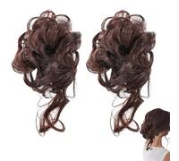 2 Pcs Hair Clips With Hair Attached, Messy Bun Hair Piece, Natural And Fluffy Fake Bun, Suitable for Various Activities Such as Daily Life Or Weddings for Women of All Ages