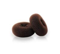 2 PCS Hair Donut Bun Maker, Ring Style Bun, Chignon Hair Large Doughnut Shaper for Thick and Long Hair (Size 3.74 Inch/ 9.5cm Brown), Hair Nets for Buns