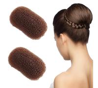 2 Pcs Hair Padding, Hair Bump it Up Volume Inserts, Volume Hairs Increase Pad Clip, Hide Insert, Diy Hairstyle for Girls with Thin and Fluffy, Styling Clip Accessories for Women, Girl (Coffee)