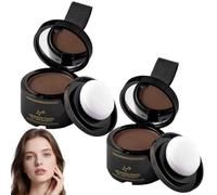 2 PCS Hairline Powder, Instantly Hairline Powder & Root Touch Up Concealer, Windproof & Sweatproof with Mirror & Puff, Hair Root Dye to Cover Gray Hair & Conceal Hair Loss for Women & Men (Dark Brown)
