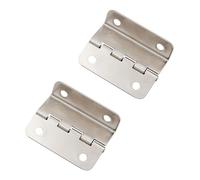 2 Pcs Half-Surface Hinges - Offset Door, Retro Shutter Hinge for Doors & Cabinets [Silver]