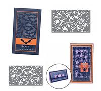 2 PCS Halloween Bats Spiders Backdrop Frames Metal Cutting Dies Set DIY Scrapbooking Embossing Stencils Card-Making,Album,Die-cuts DIY Paper Greeting Gift Cards 8.7x14.8cm
