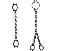 2 Pcs Halloween Chains Plastic Fake Handcuffs with Body Headgear Shackles Chain Realistic Neck Wrist Shackles with Toy Handcuffs for Costume Party Haunted Dress Up Props
