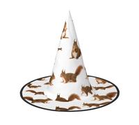 2 PCS Halloween Hat – Cute Squirrel Print Witches Decor Party Witch Costume, Pointed Horn Cap, Festive Gift