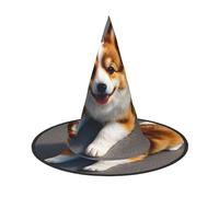 2 PCS Halloween Hat – Funny Corgi Butt Brown Print Witches Decor Party, Cosplay & Role Play Accessory, Festive Carnival Headband