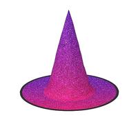2 PCS Halloween Hat â€“ Gradient Sequin Sparkle Print Witches Decor Party Witch Costume, Pointed Horn Cap, Festive Gift